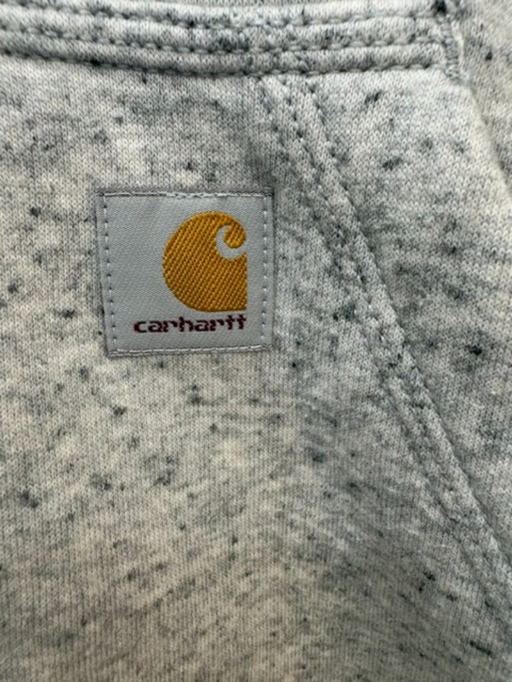 Carhartt Women’s Relaxed Fit Quarter Zip Pullover Gray Flecked Sweatshirt M - Picture 3 of 9